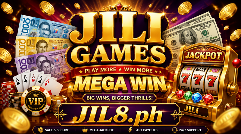 JILI Games Mega Win Banner with Philippine Peso